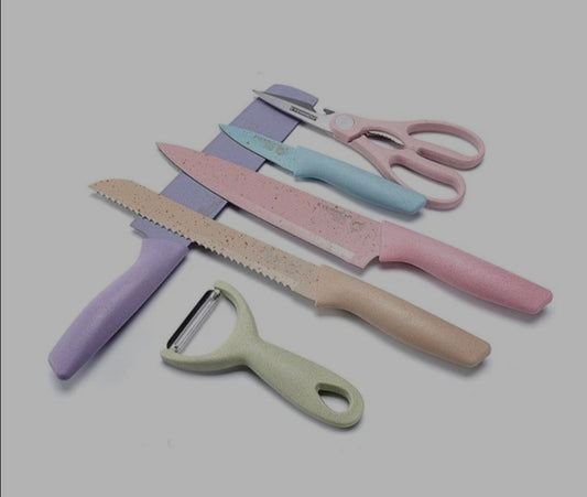Pastel 6pcs Corrugated Kitchen knife set