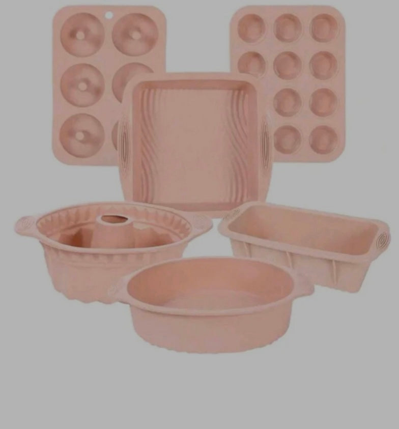 6pcs/set Silicone Baking supplies, Nonstick Silicone Baking Tray